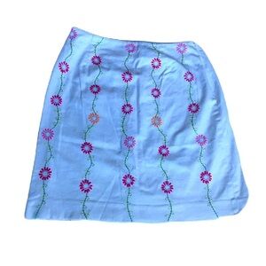 Larkspur White Floral Embroidered Skirt